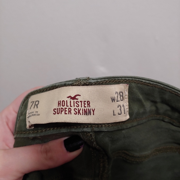 Hollister Women's Super Skinny Olive Green Jeans Size 28/31 - Picture 8 of 10